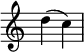  {
\override Score.TimeSignature #'stencil = ##f
    \relative c'' {
        \time 2/4
        d4( c)
    }
}
