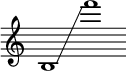 \new Staff \with { \remove "Time_signature_engraver" } { \cadenzaOn b1 \glissando f'''1 }