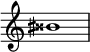  {
\omit Score.TimeSignature \relative c'' {
  \tweak Accidental.stencil #ly:text-interface::print \tweak Accidental.text \markup { \concat { \sharp \doublesharp }} bis1
} }