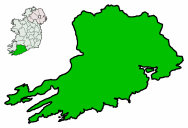 County with location on island of Ireland