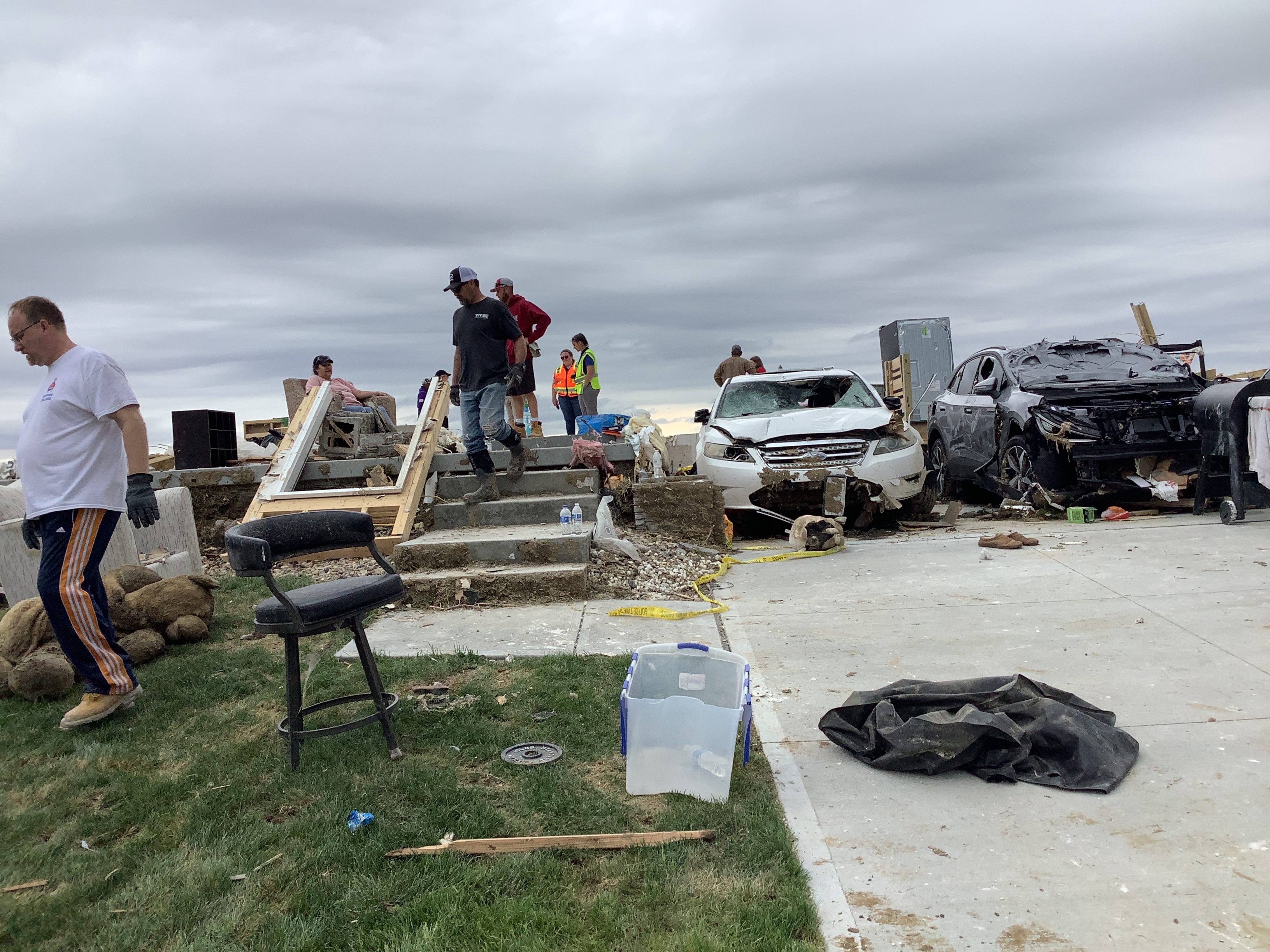 A home that was destroyed at low-end EF4 intensity on north side of Elkhorn, Nebraska.