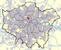 卡姆登是酸爵士发展的一个重要地点。图中显示它在大伦敦的位置。