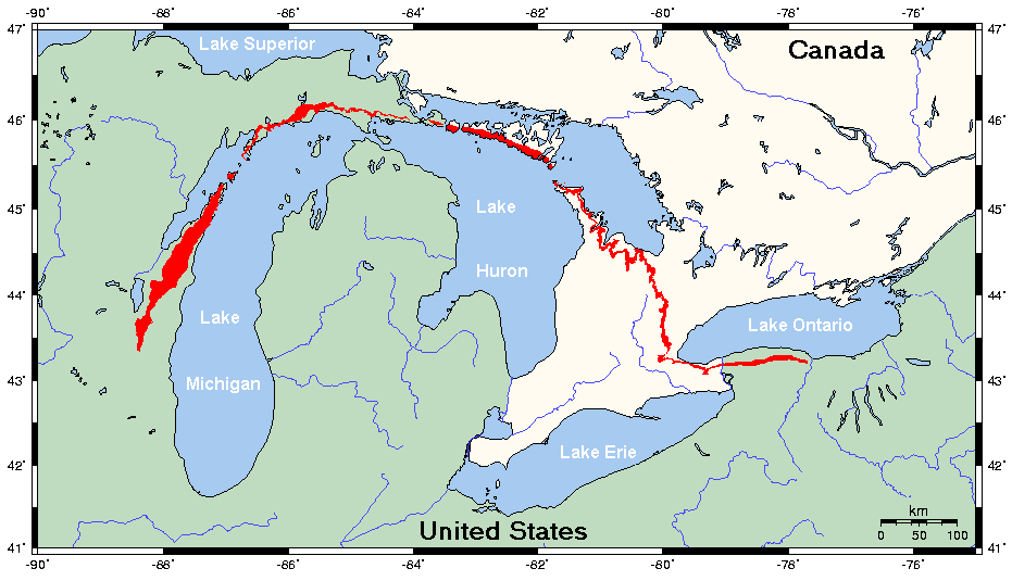 Niagara Escarpment in Canada and the USA
