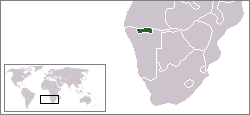 Location of Ovamboland within South West Africa.