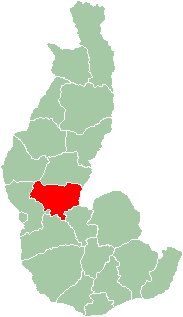 Map of former Toliara Province showing the location of Sakaraha (red).