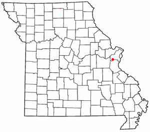 Location of Times Beach, Missouri (historical)