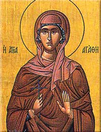 Martyr Agatha of Catania in Sicily.