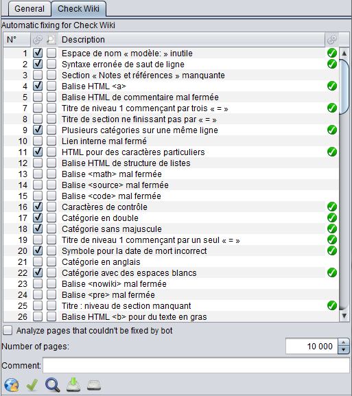 Bot tools for Check Wiki