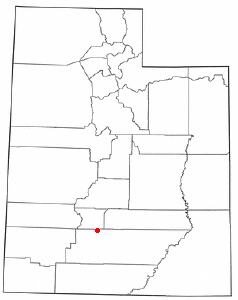 犹他州安提莫尼镇的位置
