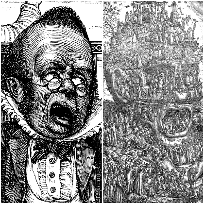 From an illustration by Henry Holiday to Lewis Carroll's "The Hunting of the Snark" and the print "The Image Breakers" by Marcus Gheeraerts the Elder