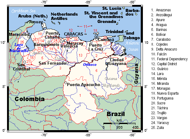 Map of Venezuela