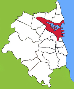 Location of Śródmieście within Gdynia