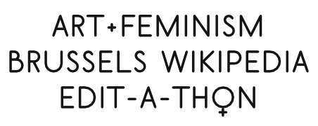 Identity for the 2015 Brussels Art+Feminism edit-a-thon, made with Scribus and OSP’s font BELGIKA 8th