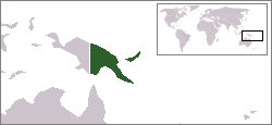 巴布亚和新几内亚领地的位置