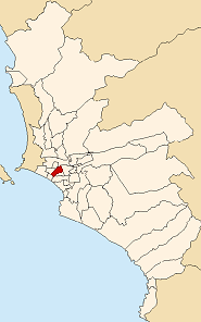 Location of Jesús María in the Lima province