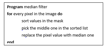 Median filter pseudocode