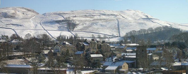 Giggleswick Village in snow