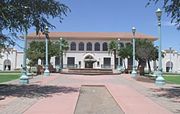 The Casa Grande Union High School was built in 1920 and is located at 510 E. Florence Boulevard. The building now serves as the Casa Grande City Hall. The structure was listed in the National Register of Historic Places in 1986, reference #86000821.