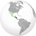 Map showing the countries of Central America