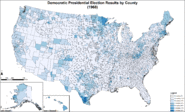 Democratic presidential election results by county