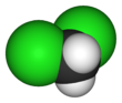 Spacefill model of deuterated dichloromethane