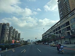 Scenery of downtown Huanjiang City