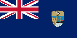 Blue Ensign with Union Flag in the canton and the Saint Helena coat of arms in outer half.