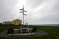 Arctic Circle marker on island of Grímsey in Iceland