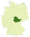 Map of Germany with the location of Thuringia highlighted