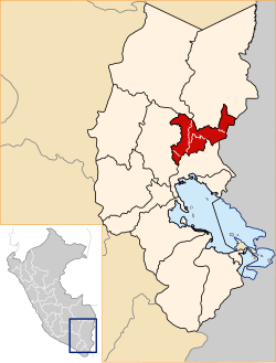 Location of San Antonio de Putina in the Puno Region