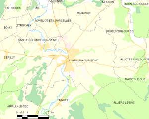 塞纳河畔沙蒂永市镇地图
