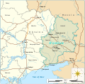 Map of Donbas region