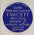 Millicent Garrett Fawcett plaque