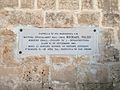 Plaque uncovered after the damaged parts were rebuilt and the chapel was reopened to the public[3]