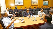 IOFS probationers calling on the Union Minister for Defence, Shri Manohar Parrikar