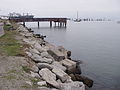 Concrete rubble used as riprap along the San Francisco Bay shoreline