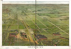 Bird's eye view of Depew, New York, in 1898