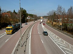 The E18 passing through Västerås, Sweden