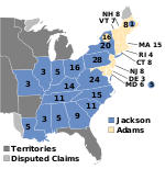 Electoral map, 1828 election