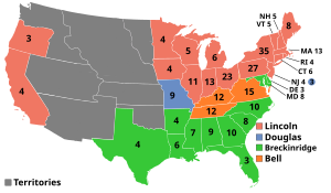 A map showing which states voted for which candidate