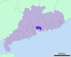 東莞市在廣東省的地理位置
