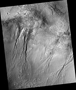 Group of gullies, as seen by HiRISE under the HiWish program.