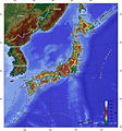 Image 31A topographic map of Japan (from Geography of Japan)