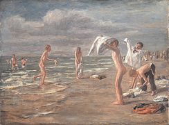 《男孩洗澡》，1898