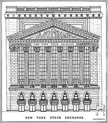 Diagram of the Front elevation of the New York Stock Exchange