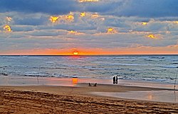 Sunset on Tamaris Beach, Dar Bouazza