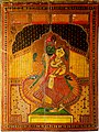 Radha Krishna, wood painting