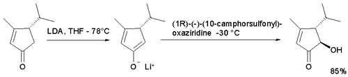 Enolate oxidation example[5]