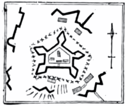 Layout of Fort Washington from an 1850 book