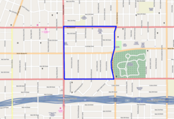 Harvard Heights, as delineated by the Los Angeles Times[1]